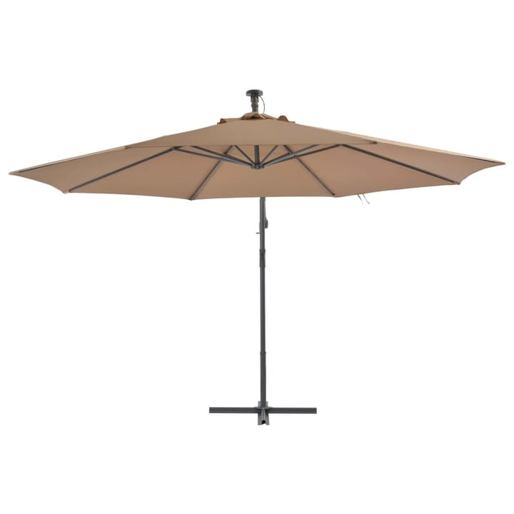 Riippuva aurinkovarjo alumiinipylväällä 350 cm ruskeanharmaa - Ruskea - Riippuva aurinkovarjo