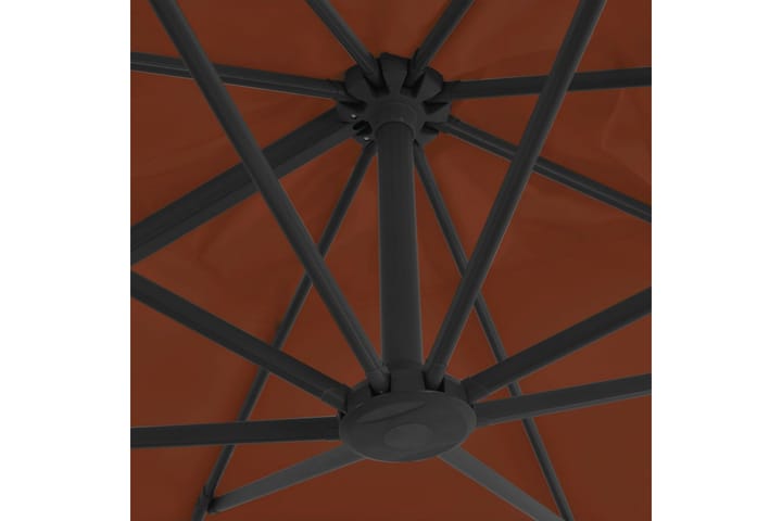 Riippuva aurinkovarjo alumiinipylväällä terrakotta 400x300cm - Aurinkovarjo