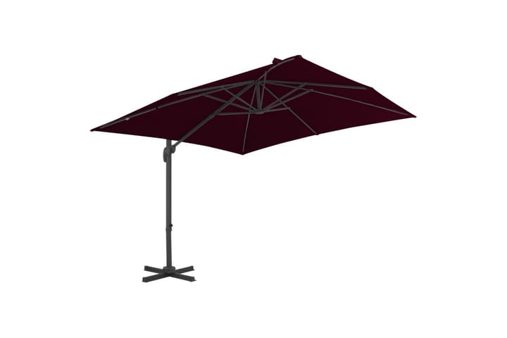 Riippuva aurinkovarjo alumiinipylväällä viininpun. 300x300cm - Aurinkovarjo
