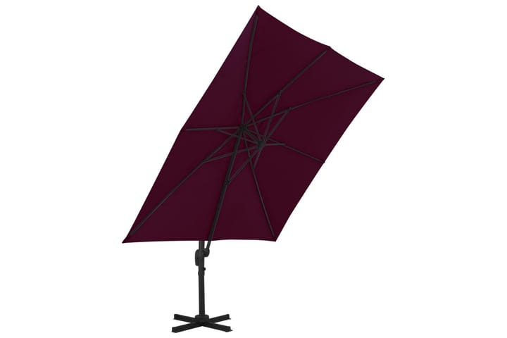 Riippuva aurinkovarjo alumiinipylväällä viininpun. 300x300cm - Aurinkovarjo