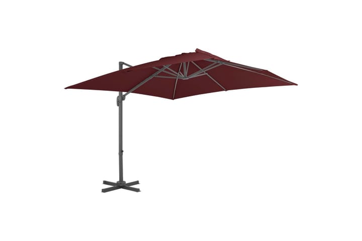 Riippuva aurinkovarjo alumiinipylväällä viininpun. 400x300cm - Aurinkovarjo