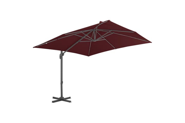 Riippuva aurinkovarjo alumiinipylväällä viininpun. 400x300cm - Aurinkovarjo