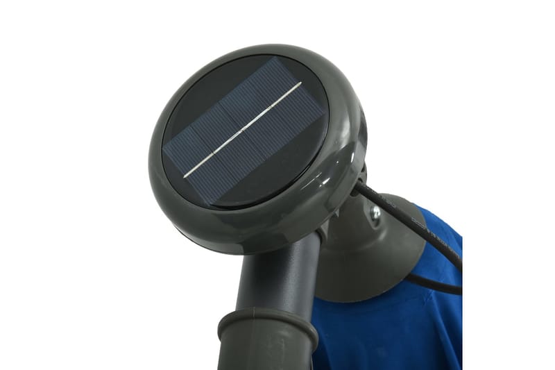 Aurinkovarjo LED-valoilla ja teräspylväällä 300 cm sininen - Sininen - Puutarhakalusteet - Aurinkosuoja - Aurinkovarjo - Riippuva aurinkovarjo