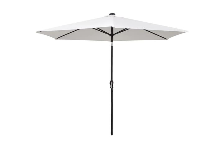 LED Ulokepalkki Päivänvarjo 3 m Hiekanvaalea - Valkoinen - Riippuva aurinkovarjo