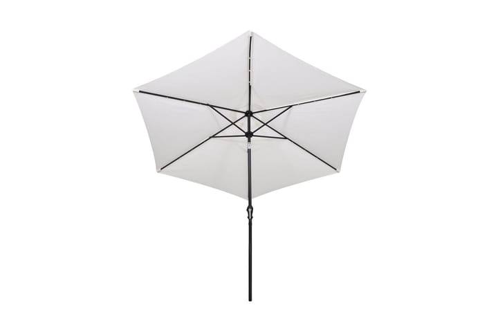 LED Ulokepalkki P�äivänvarjo 3 m Hiekanvaalea - Valkoinen - Riippuva aurinkovarjo