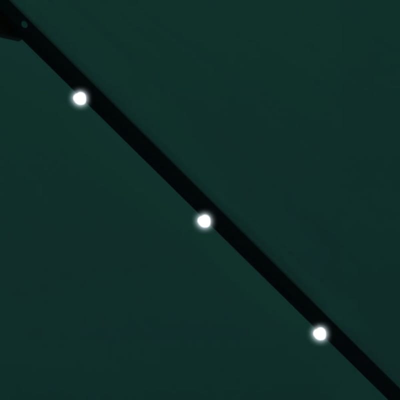LED Päivänvarjo 3 m Vihreä - Vihreä - Puutarhakalusteet - Aurinkosuoja - Aurinkovarjo - Riippuva aurinkovarjo