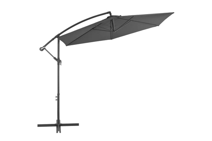 Riippuva aurinkovarjo alumiinipylväällä 300 cm antrasiitti - Antrasiitti - Riippuva aurinkovarjo