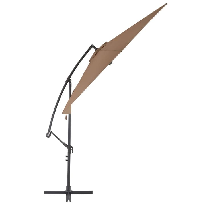 Riippuva aurinkovarjo alumiinipylväällä 300 cm ruskeanharmaa - Ruskea - Riippuva aurinkovarjo