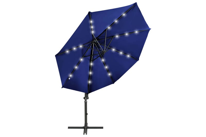 Riippuva aurinkovarjo tangolla ja LED-valoilla 300 cm - Puutarhakalusteet - Aurinkosuoja - Aurinkovarjo - Riippuva aurinkovarjo