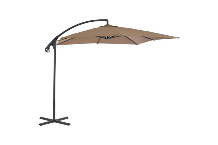 Riippuva aurinkovarjo teräspylväällä 250x250cm harmaanruskea - Ruskea - Riippuva aurinkovarjo