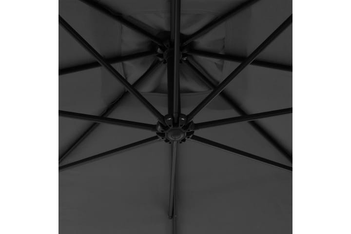 Riippuva aurinkovarjo teräspylväällä 300 cm antrasiitti - Antrasiitti - Riippuva aurinkovarjo