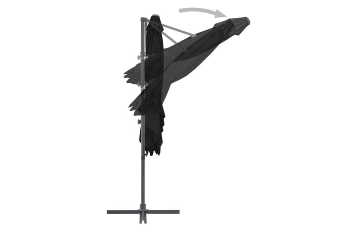 Riippuva aurinkovarjo teräspylväällä musta 250x250 cm - Riippuva aurinkovarjo