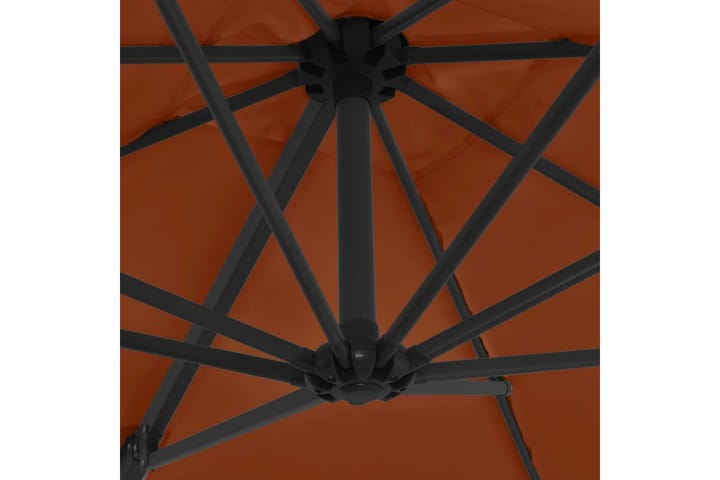 Riippuva aurinkovarjo teräspylväällä terrakotta 250x250 cm - Riippuva aurinkovarjo