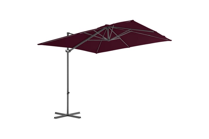 Riippuva aurinkovarjo teräspylväällä viininpunainen - Riippuva aurinkovarjo
