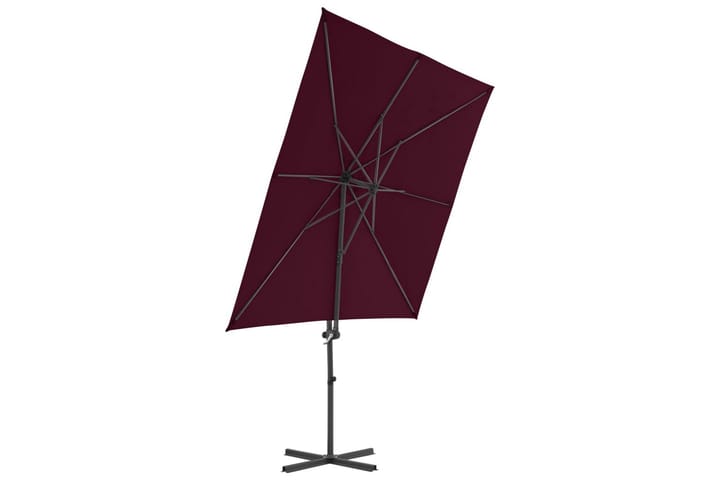 Riippuva aurinkovarjo teräspylväällä viininpunainen - Riippuva aurinkovarjo