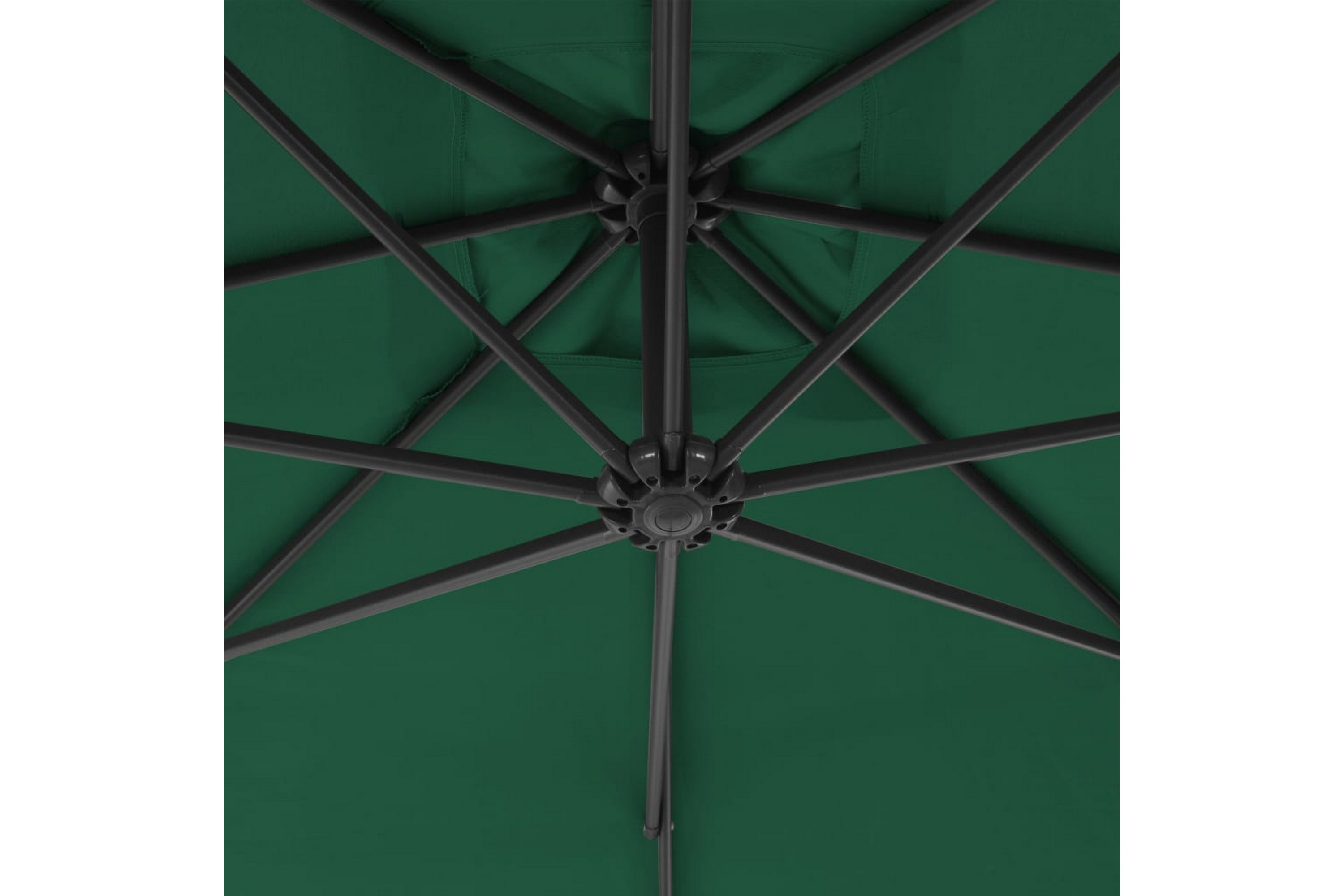 Riippuva aurinkovarjo teräspylväällä 300 cm vihreä - Vihreä