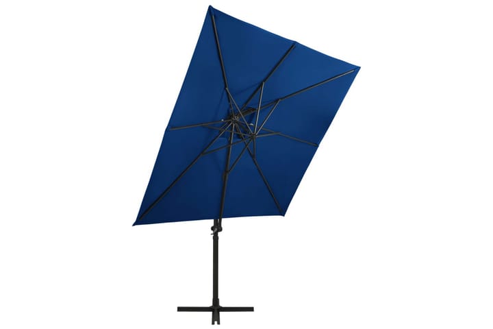 Riippuva aurinkovarjo tuplakatolla 250x250 cm taivaansininen - Riippuva aurinkovarjo