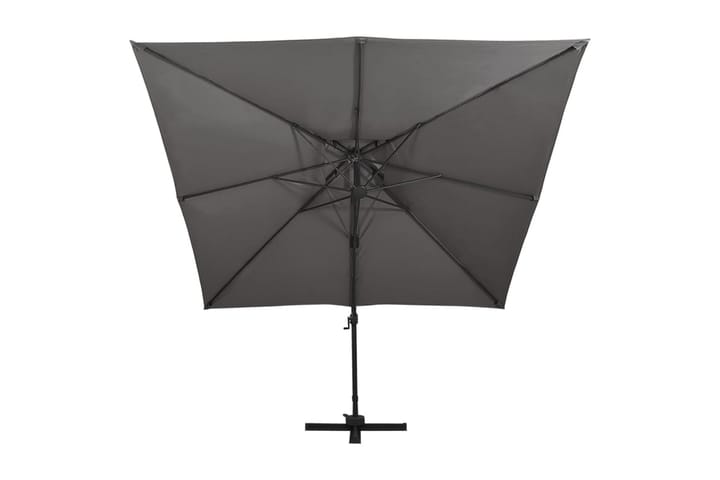 Riippuva aurinkovarjo tuplakatolla antrasiitti 300x300 cm - Riippuva aurinkovarjo