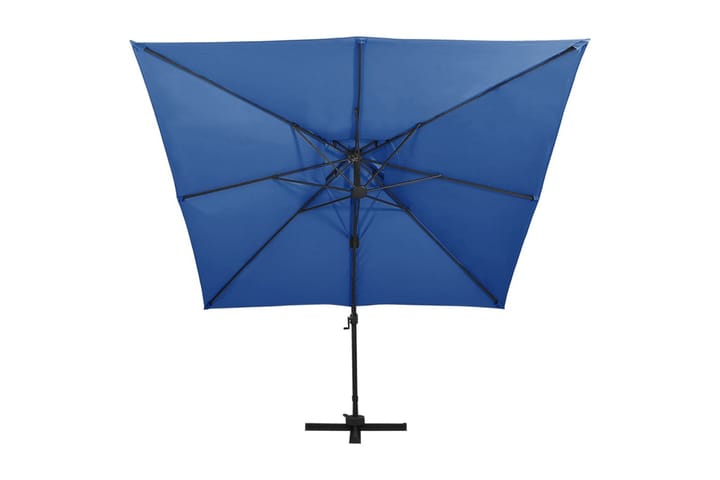 Riippuva aurinkovarjo tuplakatolla taivaansininen 300x300cm - Riippuva aurinkovarjo
