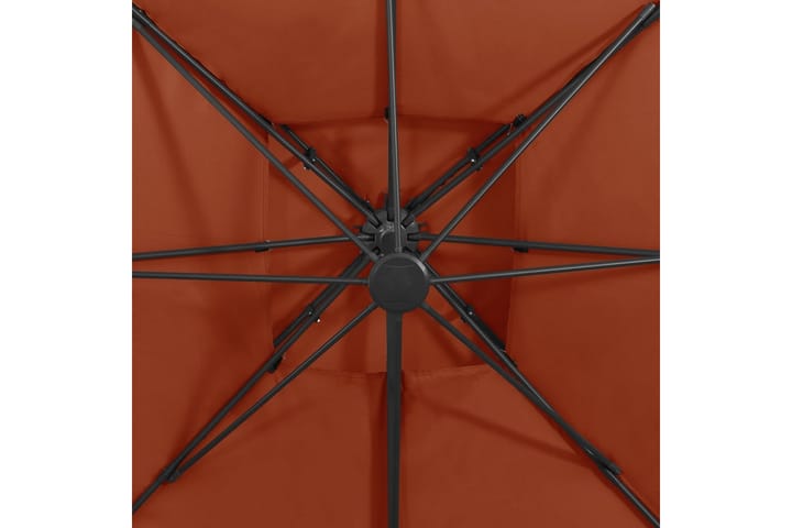 Riippuva aurinkovarjo tuplakatolla terrakotta 300x300 cm - Riippuva aurinkovarjo