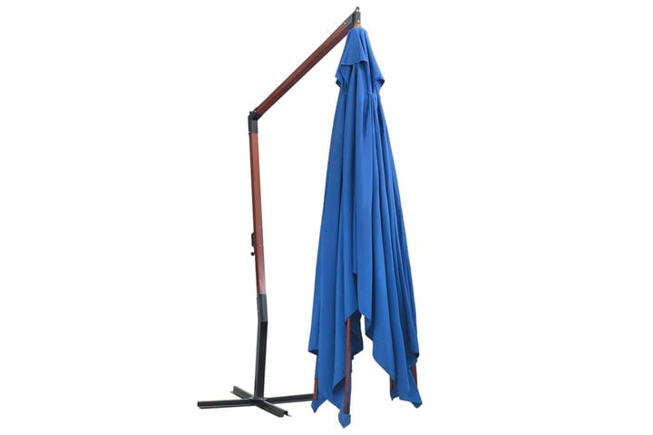 Riippuva aurinkovarjo puurunko 400x300 cm sininen - Sininen - Riippuva aurinkovarjo