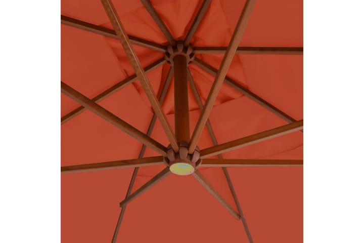 Riippuva aurinkovarjo puupylväällä 400x300 cm terrakotta - Oranssi - Riippuva aurinkovarjo