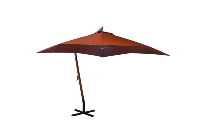 Riippuva päivänvarjo tangolla terrakotta 3x3 m täysi kuusi - Riippuva aurinkovarjo