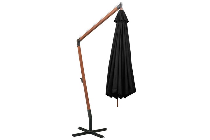 Riippuva päivänvarjo tangolla musta 3,5x2,9 m täysi kuusi - Riippuva aurinkovarjo