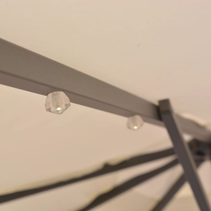 Roikkuva Päivänvarjo LED-valoilla 300cm Metallitanko hiekka - Beige - Riippuva aurinkovarjo