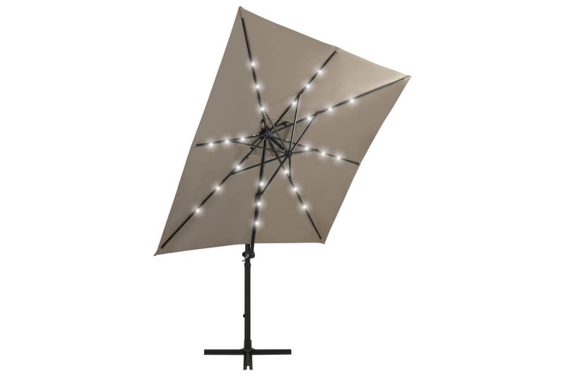 Riippuva aurinkovarjo tangolla ja LED-valoilla 250 cm - Puutarhakalusteet - Aurinkosuoja - Aurinkovarjo