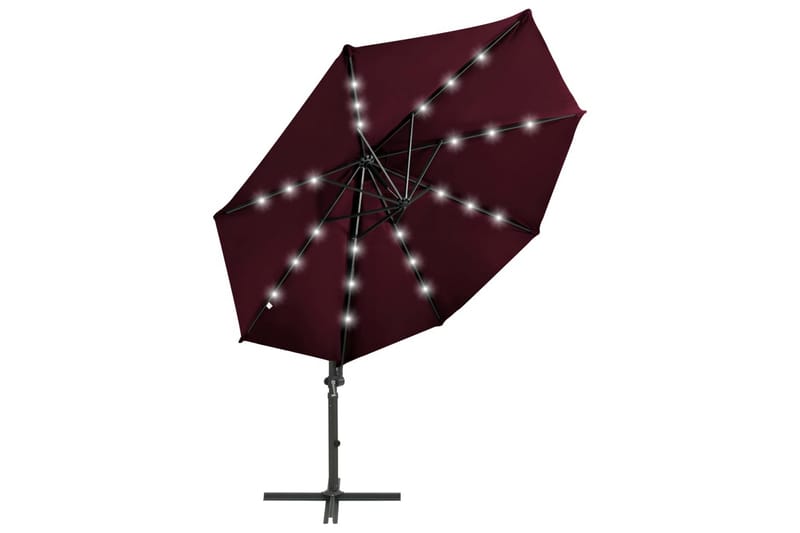 Riippuva aurinkovarjo tangolla ja LED-valoilla 300 cm - Puutarhakalusteet - Aurinkosuoja - Aurinkovarjo