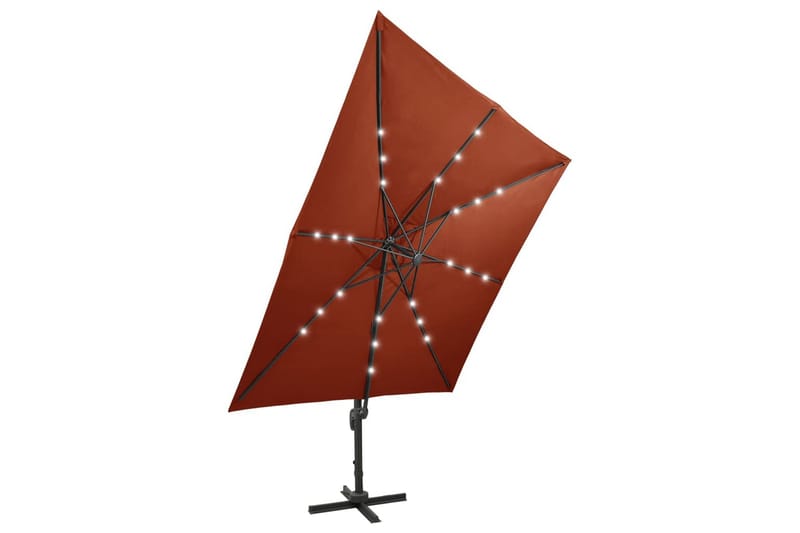 Riippuva aurinkovarjo tangolla ja LED-valoilla 300 cm - Puutarhakalusteet - Aurinkosuoja - Aurinkovarjo