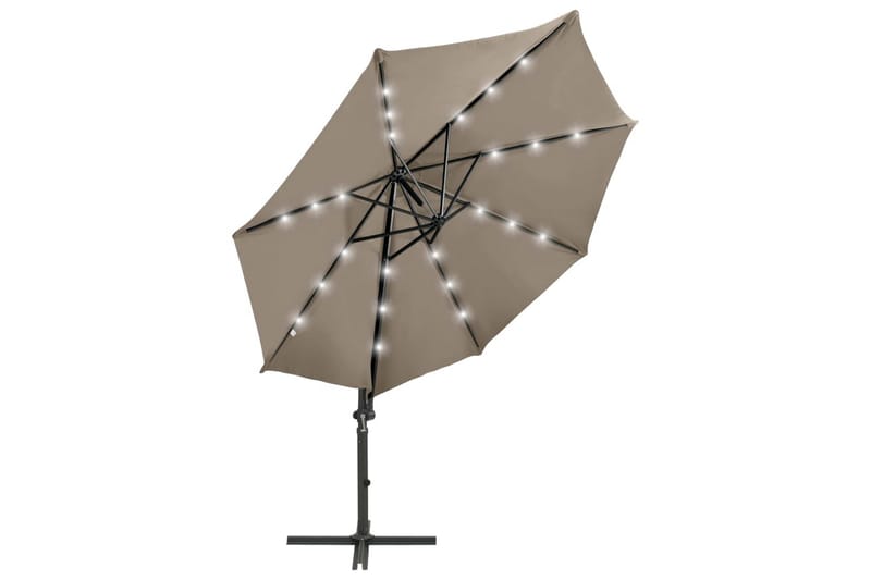 Riippuva aurinkovarjo tangolla ja LED-valoilla 300 cm - Puutarhakalusteet - Aurinkosuoja - Aurinkovarjo