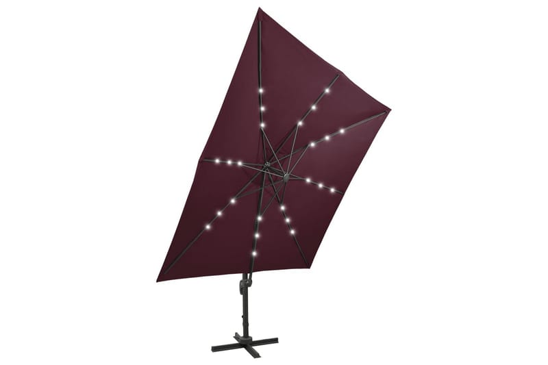 Riippuva aurinkovarjo tangolla ja LED-valoilla 300 cm - Puutarhakalusteet - Aurinkosuoja - Aurinkovarjo