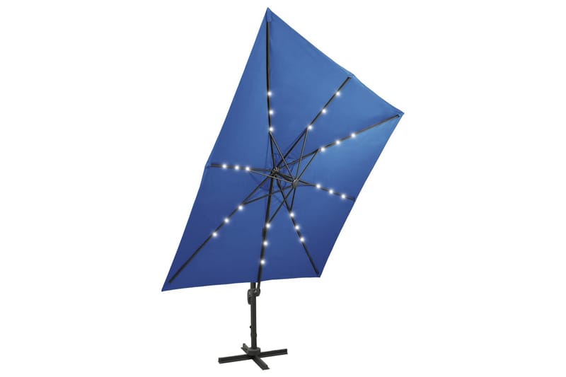 Riippuva aurinkovarjo tangolla ja LED-valoilla 300 cm - Puutarhakalusteet - Aurinkosuoja - Aurinkovarjo
