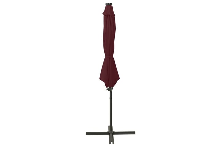 Riippuva aurinkovarjo tangolla ja LED-valoilla 300 cm - Punainen - Aurinkovarjo