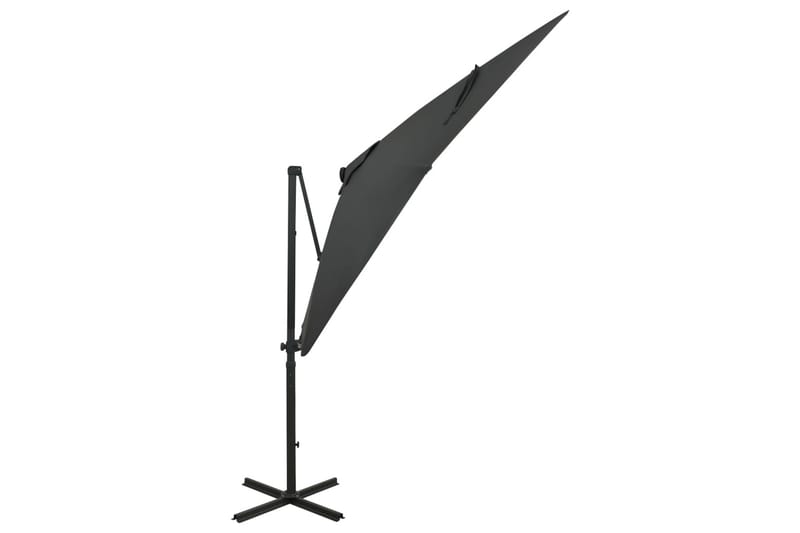 Riippuva aurinkovarjo tangolla ja LED-valoilla antras. 250cm - Puutarhakalusteet - Aurinkosuoja - Aurinkovarjo