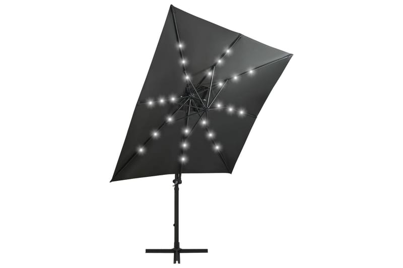 Riippuva aurinkovarjo tangolla ja LED-valoilla antras. 250cm - Puutarhakalusteet - Aurinkosuoja - Aurinkovarjo