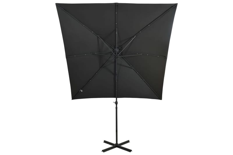 Riippuva aurinkovarjo tangolla ja LED-valoilla antras. 250cm - Puutarhakalusteet - Aurinkosuoja - Aurinkovarjo