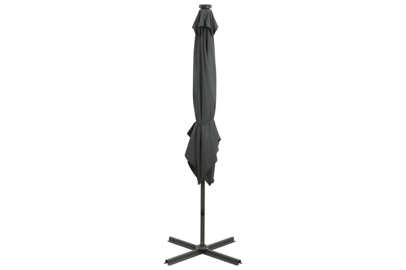 Riippuva aurinkovarjo tangolla ja LED-valoilla antras. 250cm - Puutarhakalusteet - Aurinkosuoja - Aurinkovarjo