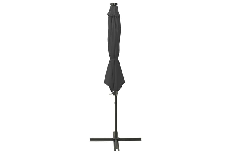 Riippuva aurinkovarjo tangolla ja LED-valoilla antras. 300cm - Antrasiitti - Puutarhakalusteet - Aurinkosuoja - Aurinkovarjo