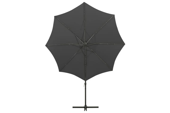 Riippuva aurinkovarjo tangolla ja LED-valoilla antras. 300cm - Antrasiitti - Aurinkovarjo