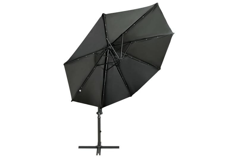 Riippuva aurinkovarjo tangolla ja LED-valoilla antras. 300cm - Puutarhakalusteet - Aurinkosuoja - Aurinkovarjo