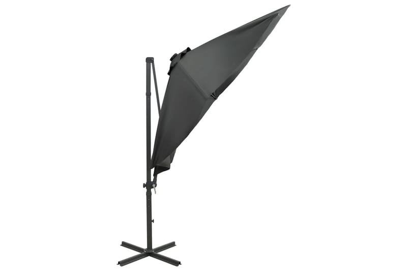 Riippuva aurinkovarjo tangolla ja LED-valoilla antras. 300cm - Puutarhakalusteet - Aurinkosuoja - Aurinkovarjo