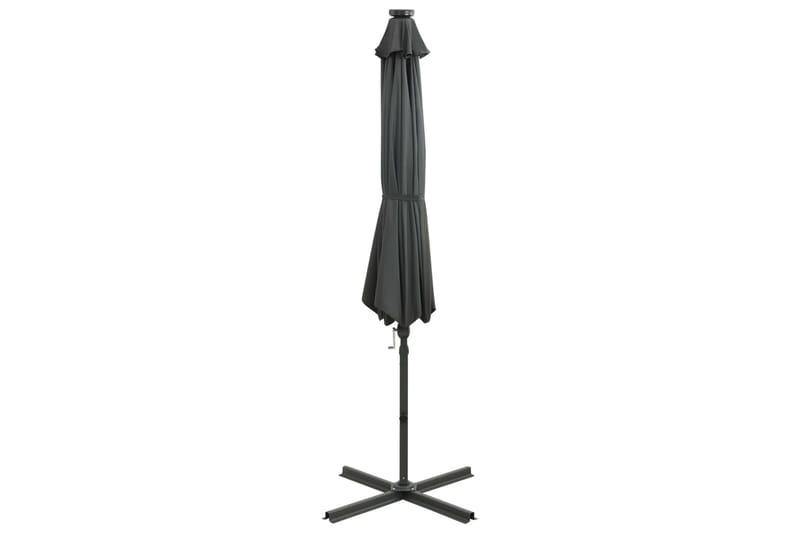Riippuva aurinkovarjo tangolla ja LED-valoilla antras. 300cm - Puutarhakalusteet - Aurinkosuoja - Aurinkovarjo