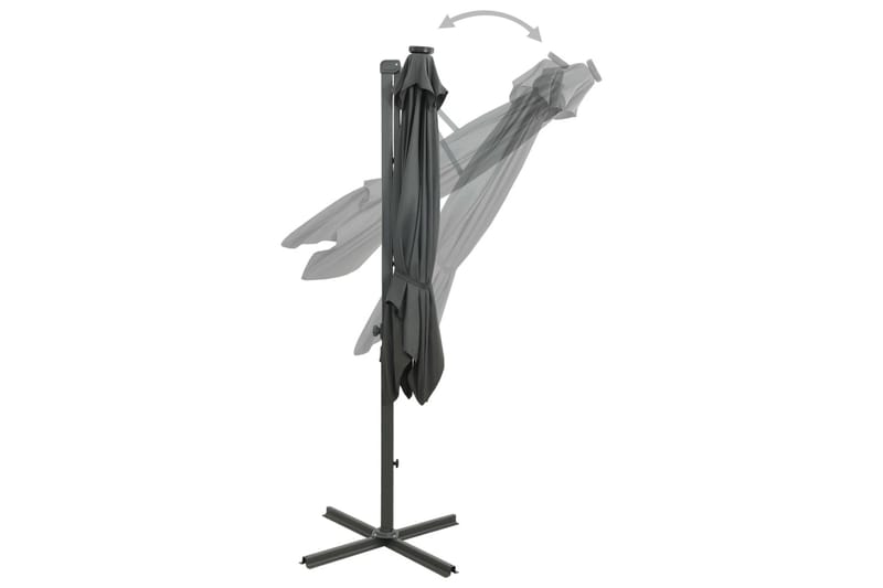 Riippuva aurinkovarjo tangolla ja LED-valoilla antras. 300cm - Puutarhakalusteet - Aurinkosuoja - Aurinkovarjo