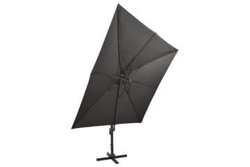 Riippuva aurinkovarjo tangolla ja LED-valoilla antras. 300cm - Puutarhakalusteet - Aurinkosuoja - Aurinkovarjo