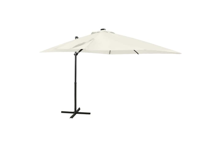 Riippuva aurinkovarjo tangolla ja LED-valoilla hiekka 250 cm - Aurinkovarjo