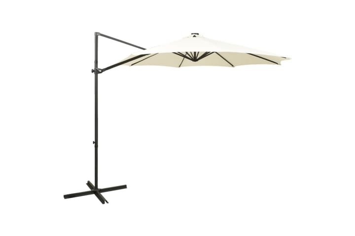 Riippuva aurinkovarjo tangolla ja LED-valoilla hiekka 300 cm - Aurinkovarjo