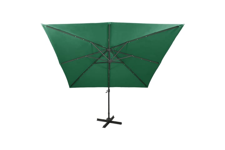 Riippuva aurinkovarjo tangolla ja LED-valoilla vihreä 300 cm - Aurinkovarjo